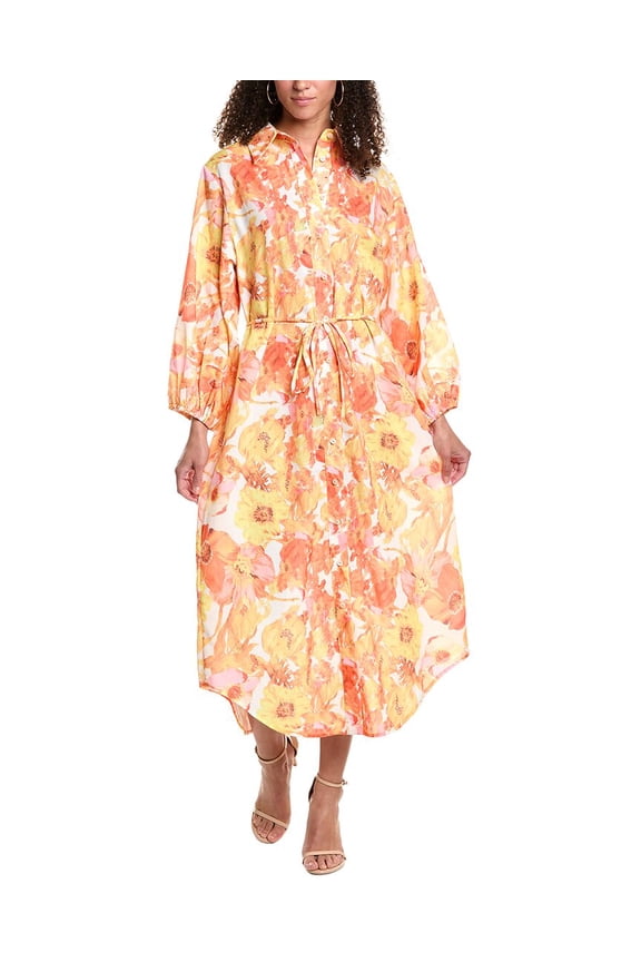 womens Shirtdress, s, Orange