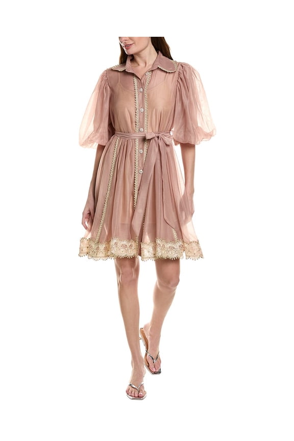 womens Short Sleeve Mini Dress, s, Brown