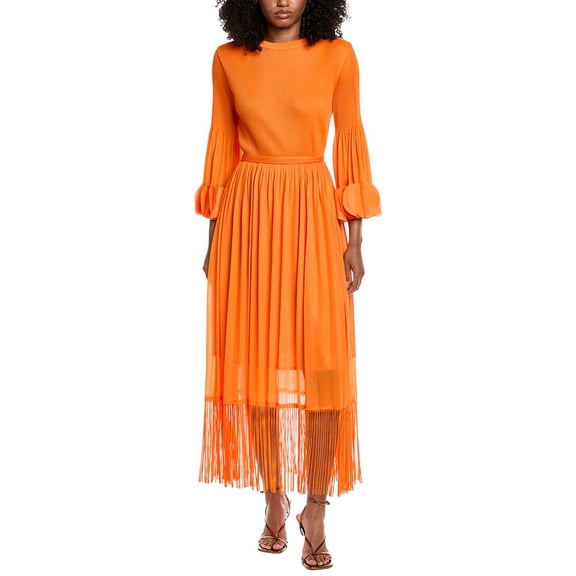Beulah womens  Solid Maxi Dress, O/S, Orange