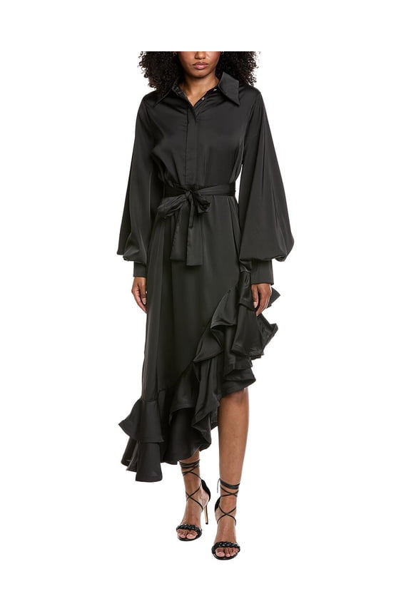 womens  Solid Maxi Dress, s, Black