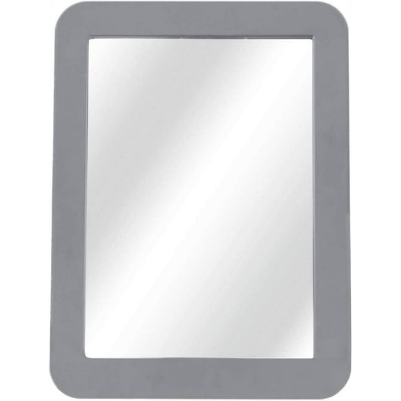 Beulana 1 Pack Polished Real Glass Magnetic Mirror 5” x 7” With Ultra Durable Plastic Frame For Personal And Daily Use - Gray