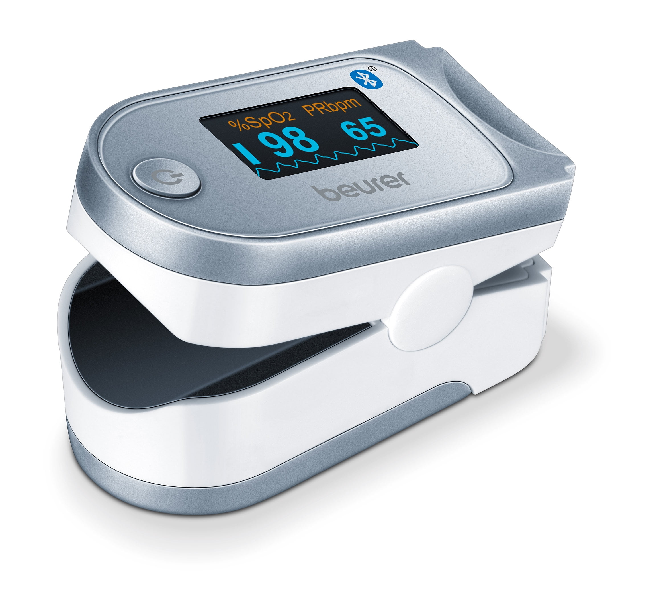 Beurer Bluetooth Digital fingertip Pulse Oximeter, Blood Oxygen Saturation \u0026 Pulse Rate Monitor With Accessories, PO60