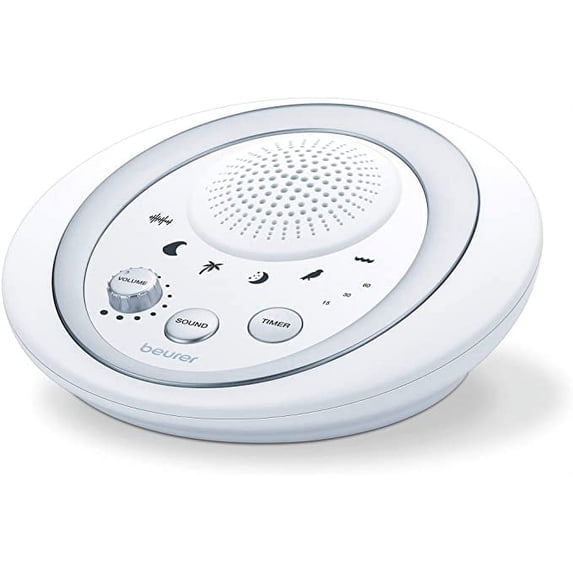 Beurer Sound Asleep White Noise Machine for Home, Office, Baby Non-Looping Soothing for Relaxation & Portable Travel with Natural Sound Choices & Noise Cancelling, Adjustable Volume, WN50