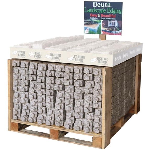 Beuta BEU3985 4 ft. 6 Section Edging Bricks with 2 Spikes Sandstone ...