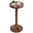 thumbnail image 1 of Beuway Round Side Table with Raised-Edge Tabletop, Modern Coffee End Table, Bedside Nightstand, Table for Small Spaces with Tool-Free Assembly(13.7 in,Walnut), 1 of 12