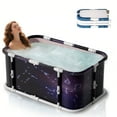 thumbnail image 1 of Beuway 45.27"Upgraded Foldable Bathtub for Adults,Fold-In-Half Tub for Ice Hot Bath,Install-Free(Purplish Blue), 1 of 11
