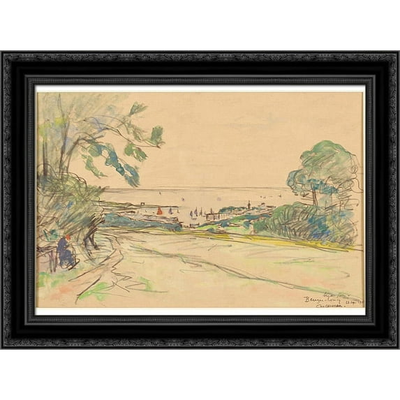 Beuzec Concq in Concarneau 24x19 Black Ornate Wood Framed Canvas Art by Maufra, Maxime