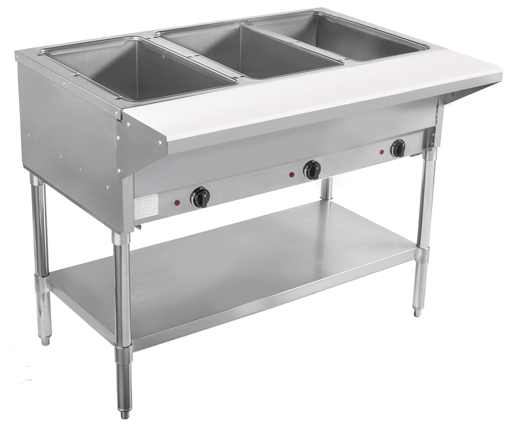 Steam Table Base BevLes 3 Well Electric Steam Table, 120V, in Silver (BVST-3-120 ...