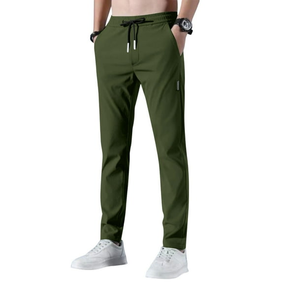 Bevawear Glide Pants for Men – Unisex Quick Dry Pull-On Stretch Pants, Lightweight Active Stretch Trousers for Outdoor and Everyday Army Green 5XL