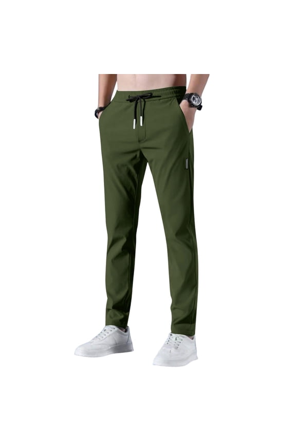 Bevawear Glide Pants for Men – Unisex Quick Dry Pull-On Stretch Pants, Lightweight Active Stretch Trousers for Outdoor and Everyday Army Green S