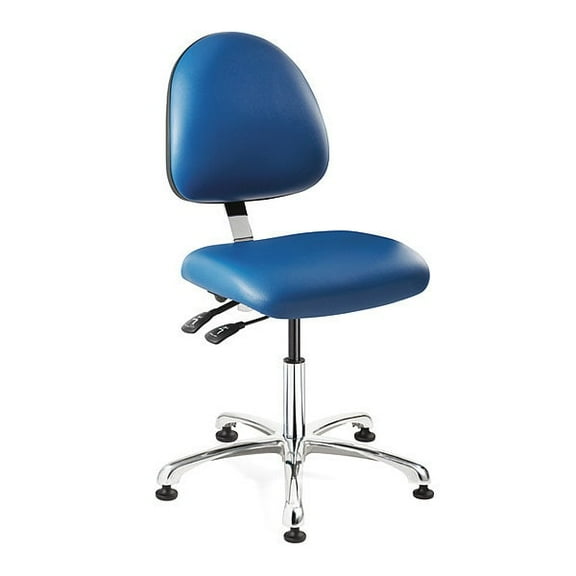 Bevco Cleanroom Task Chair,Vinyl,Blue 9051MC4-BLV