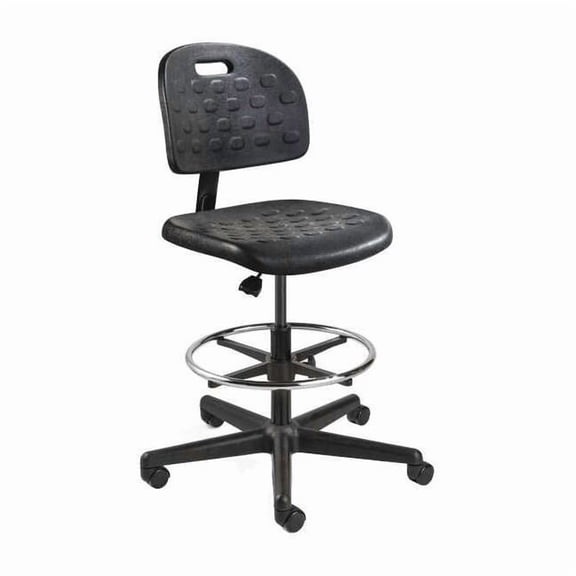 Task Chair Drafting Chair, No Arms, 22-1/2" to 32" Height, Polyurethane, Black V7507HC