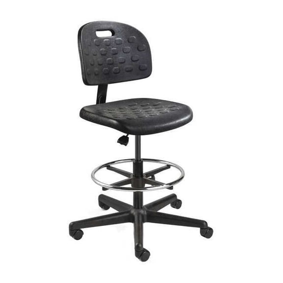 Task Chair Drafting Chair, No Arms, 22-1/2" to 32" Height, Polyurethane, Black