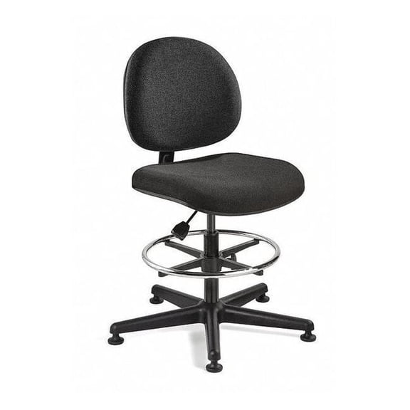 Bevco Fabric Task Chair, 23" to 33", No Arms, Black V4507MG-BK