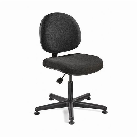 Bevco Fabric Task Chair, 16" to 21", No Arms, Black V4007MG-BK