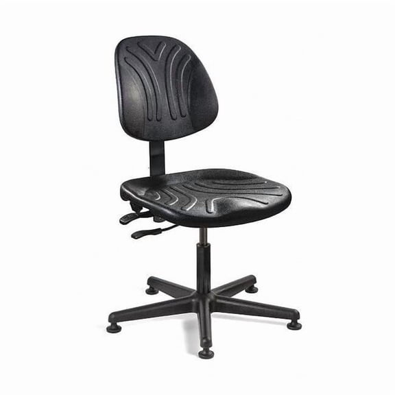 Bevco Polyurethane Desk Chair, 15" to 20", No Arms, Black 7001D