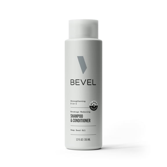 Bevel 2-in-1 Strength Restoring Shampoo and Conditioner, Hemp Seed Oil, 12 fl oz