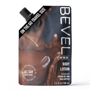 Bevel All Day Body Lotion for Men with Shea Butter and Argan Oil, On The Go Pouch, 3.4 oz