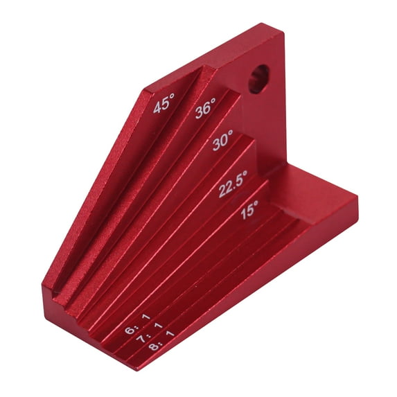 Bevel Block Gauge, Metal Woodpeckers Angle Finder Tool, Red Aluminum Alloy Bevel Gauge Protractor for Construction Sites, Homes, Studios