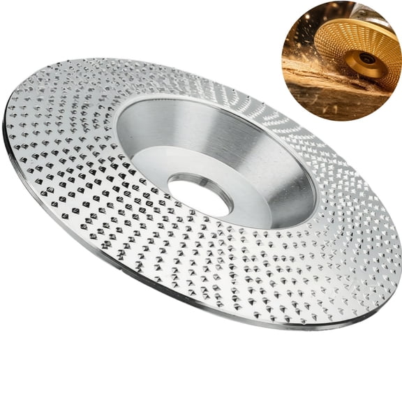 Bevel Type Wood Grinding Disc for Angle Grinder, Wood Carving Disc Tool, Shaping Polishing Wheel for Woodworking, Stump Removal, Plastic Cutting
