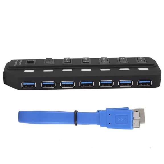Bevel USB 3.0 Hub Splitter Docking Station 7-in-1 with Switch 5Gbps for Windows XP / Vista