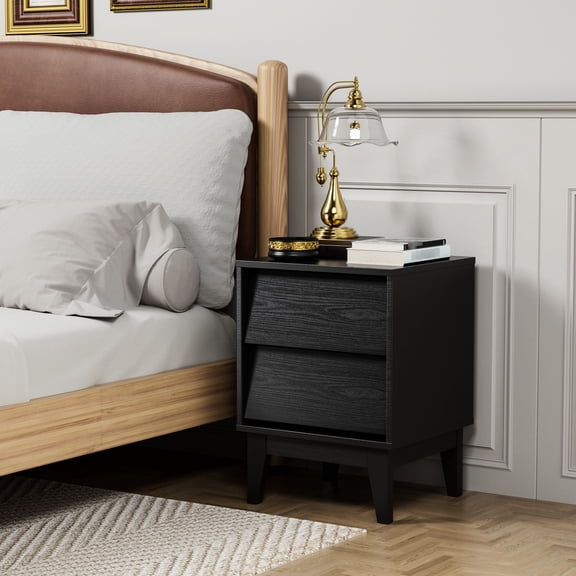 Bevel - designed Nightstand | Store Blankets and Decor | Constructed with Durable MDF | Eliminate Bedside Clutter