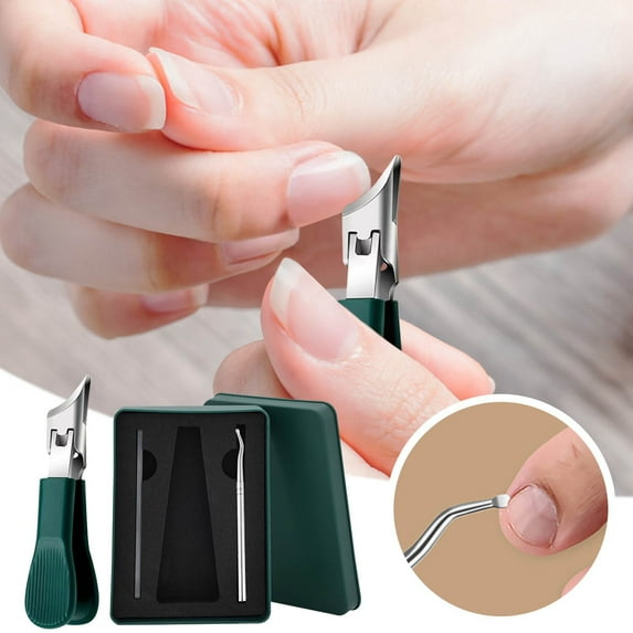 Beveled Clippers Beveled Nail Clippers Set | 3-Piece Nail Kit | Ingrown Toenail Nipper | Non-Slip Groomer | Nail File Included | Toe Grooming Tool Nail Set