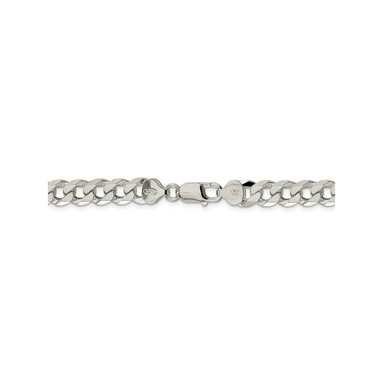 Beveled Curb Chain Bracelet 7mm 180 Sterling Silver Beveled Curb Chain Bracelet 7mm 180 Sterling Silver