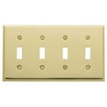 thumbnail image 1 of Beveled Edge 4 Toggle Wall Plate - Polished Brass, 1 of 3