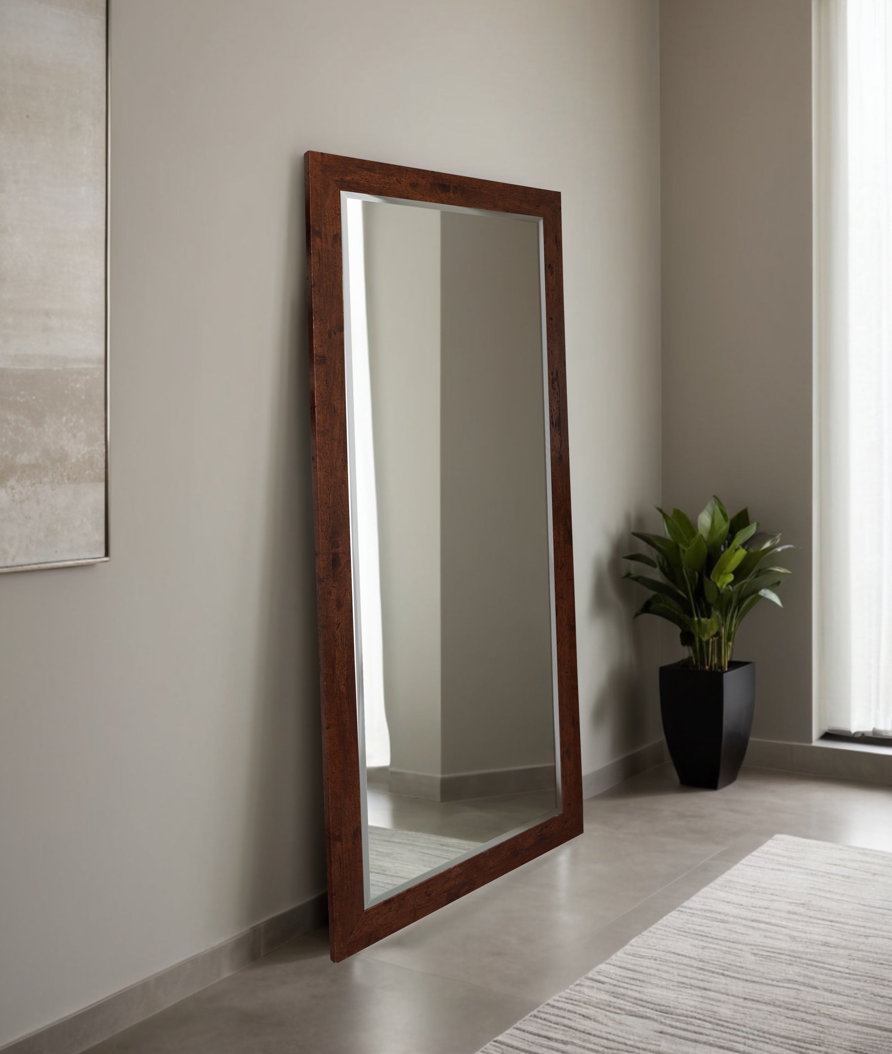 Rayne Beveled Full Length Wall Mirror 65.5"x32" Floor Mirror Dark ...