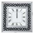 thumbnail image 1 of Beveled Mirror Frame Textured Analog Wall Clock Black & White, 1 of 2
