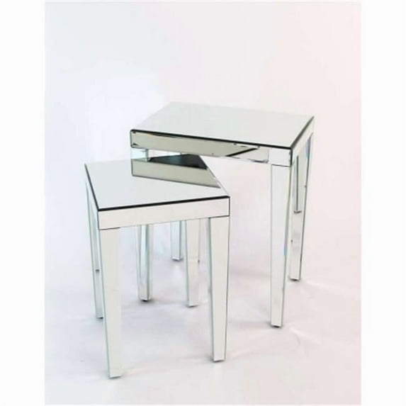Beveled Mirror Nesting Tables - Set Of 2