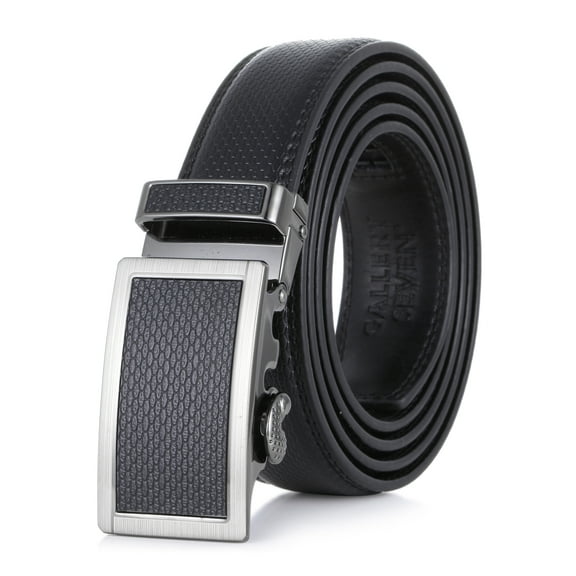 Beveled Motif Leather Ratchet Belt