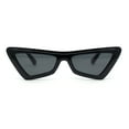 thumbnail image 1 of Beveled Squared Geometric 2-tone Triangular Cat Eye Plastic Sunglasses All Black, 1 of 4