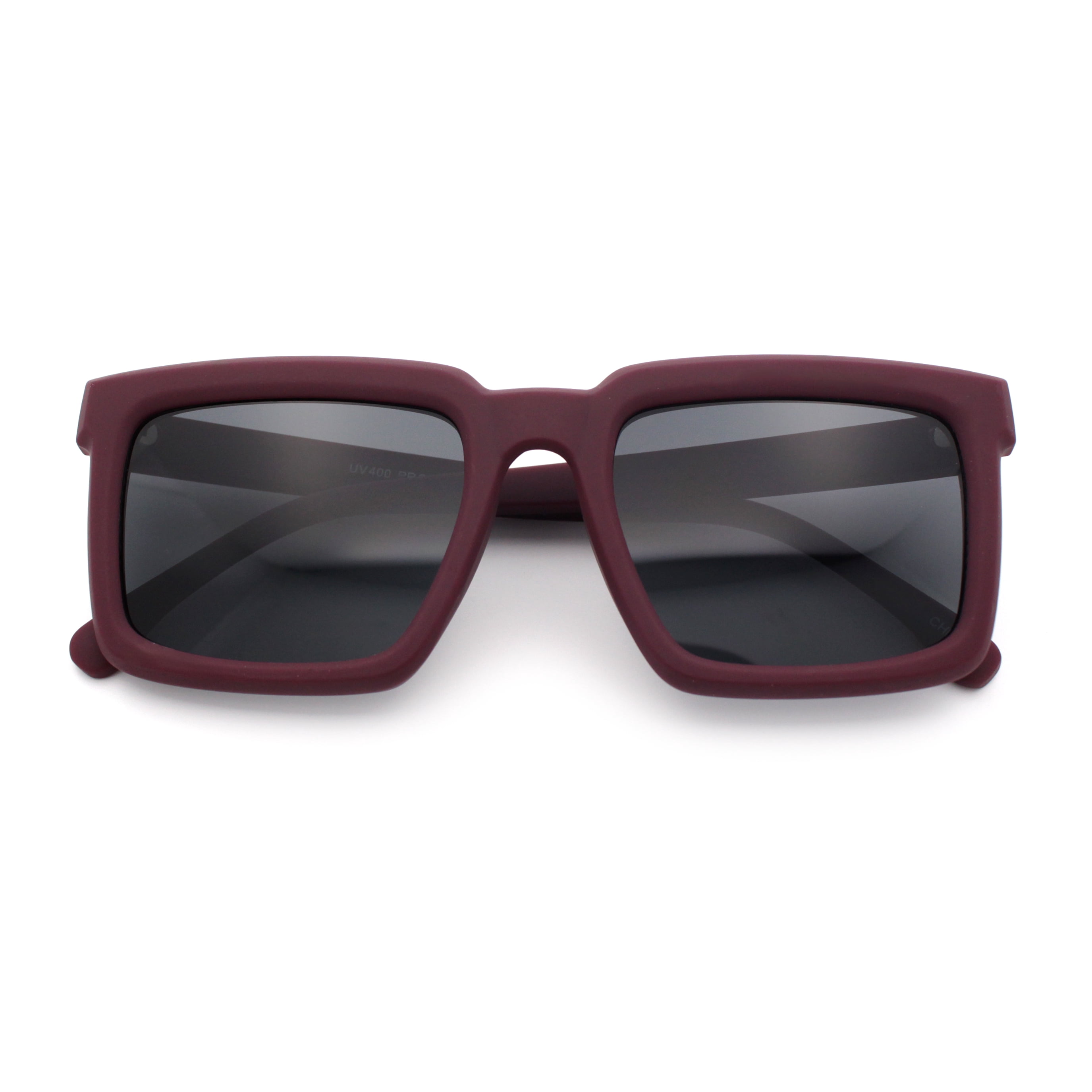 SA106 Narrow Rectangle Horn Rim Sunglasses - Thick Beveled Plastic Frame With UV400 Protection