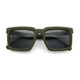 thumbnail image 1 of Beveled Thick Plastic Retro Horn Rim Rectangle Sunglasses Green - Black, 1 of 8