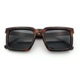 thumbnail image 1 of Beveled Thick Plastic Retro Horn Rim Rectangle Sunglasses Tortoise - Black, 1 of 8