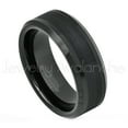 thumbnail image 1 of Beveled Tungsten Ring - 8mm Black Ion Plated Comfort Fit Tungsten Carbide Anniversary Band, 1 of 5