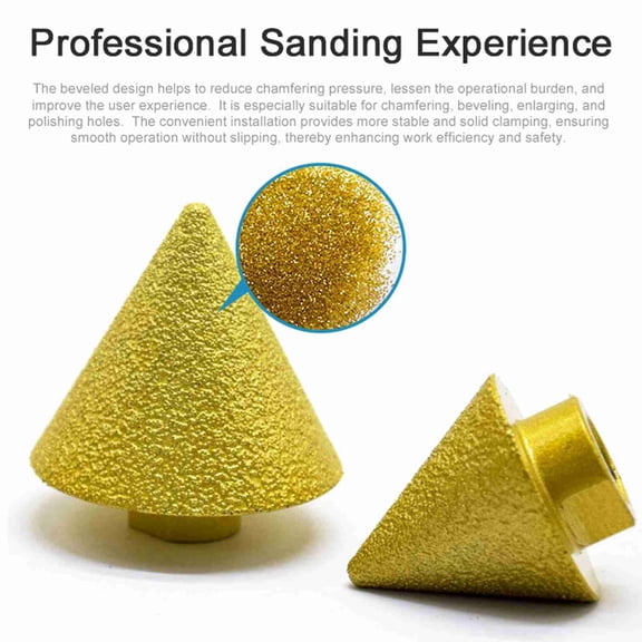 Beveling Grit Chamfer Brazed Chamfering Tool Round-bevel Milling Bit Tile Marble Granite Hole Drilling Enlarging Beveling Stone Polishing Accessory For Hand Drills And
