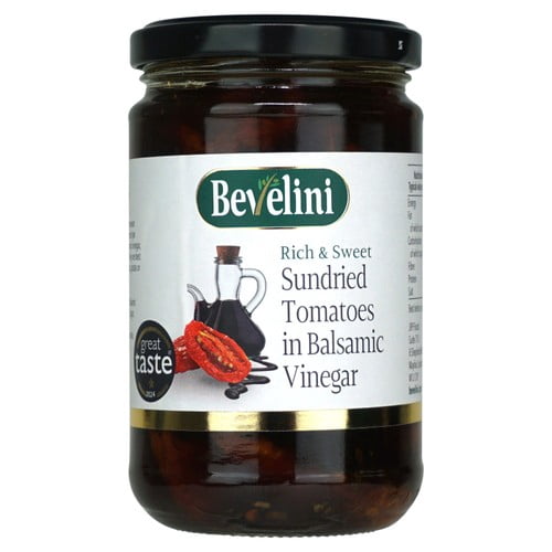 Bevelini Sundried Tomatoes in Balsamic Vinegar 310g, British Import (Pack of 3)