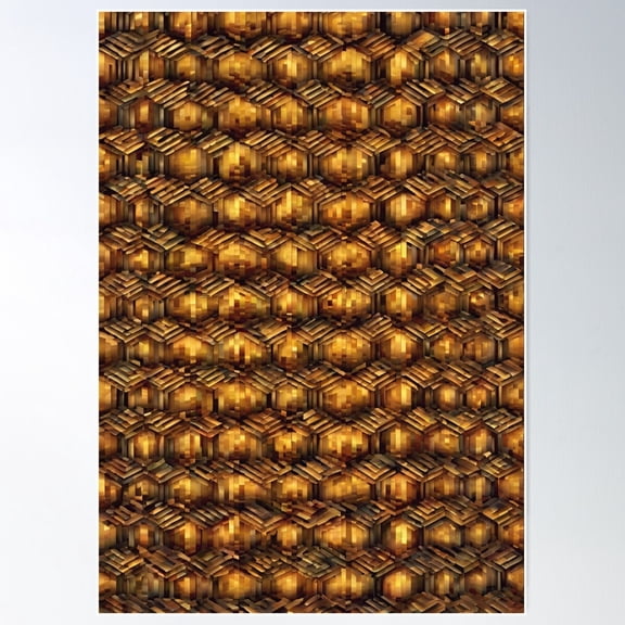 Bevelled Golden Surface Poster Wall Art, Modern Wall Decor For Living Room Bedroom, 8x12 UNFRAMED