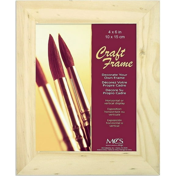 Bevelled unfinished craft 4x6 frame in natural pine - 4x6