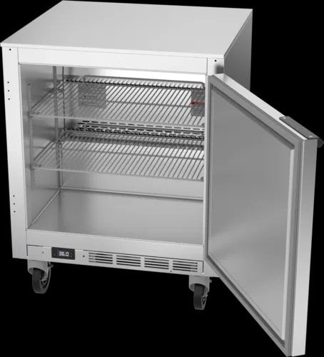Beverage Air UCR27HC 27'' 1 Section Undercounter Refrigerator with 1 Right Hinged Solid Door and Front Breathing Compressor