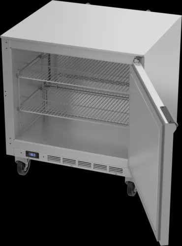 Beverage Air UCR32AHC 32'' 1 Section Undercounter Refrigerator with 1 Right Hinged Solid Door and Side / Rear Breathing Compressor