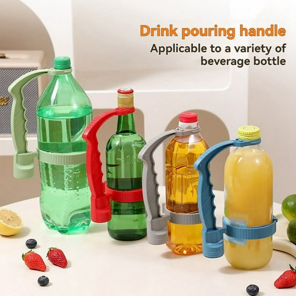 Beverage Bottle Handle Plastic Soda Bottle Pour Assist Handle for Easy Control and Avoid Spills,4 * Beverage bottle pouring handle