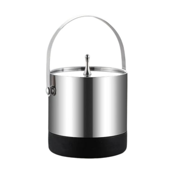 Beverage Bucket Champagne Bucket Ice Pail Portable with Steel Handle for Restaurant KTV Patio Gatherings