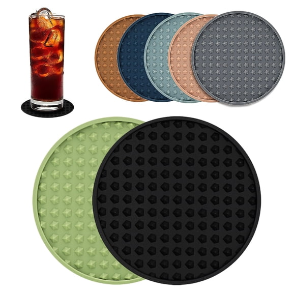 Beverage Coasters Set Heatproof Silicone Mat Perfect For Tables Countertops Nonslip Decorative Hexagonal Cup Pad