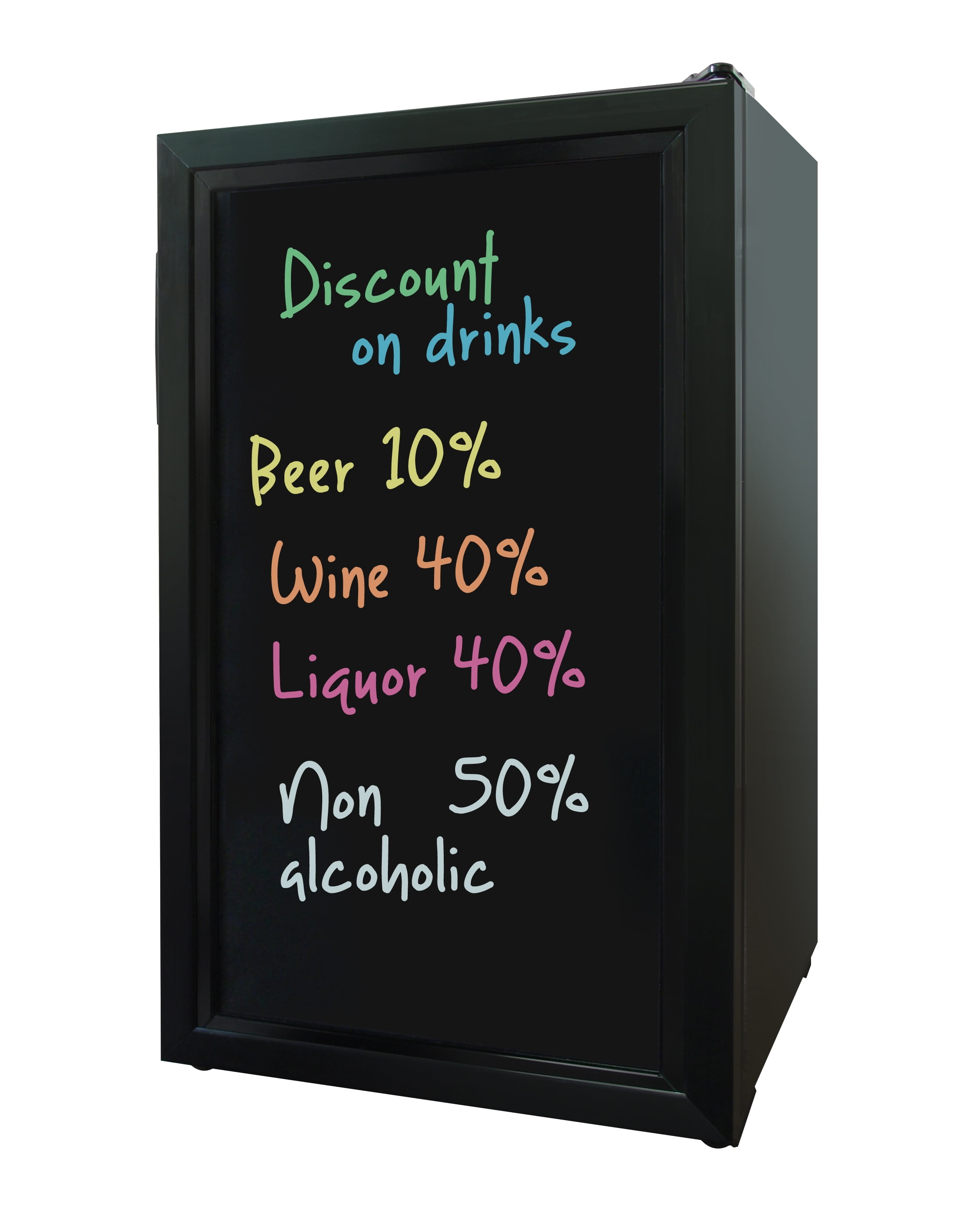 Beverage Cooler With Writing Board Door