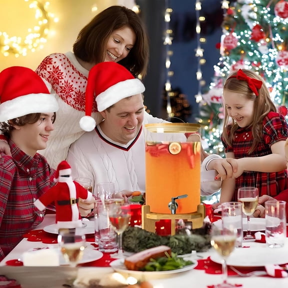 Beverage Dispenser 1.5 Gallon, Glass Drink Dispenser with Stand