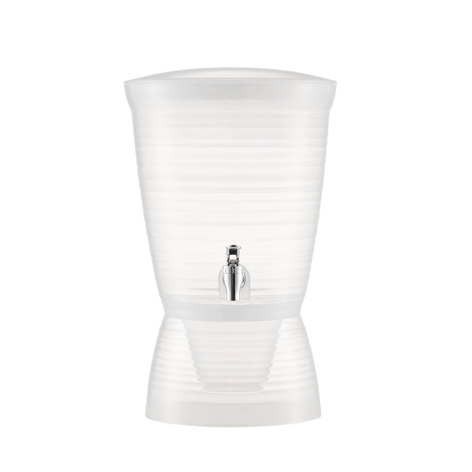 Beverage Dispenser 2.64 Gallon, Semi-Transparent with Ice Chamber, No-Drip Spring-Loaded Spigot, Food-Grade PP, Dishwasher Safe for Parties Restaurants Hotels